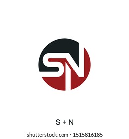 letter S and N concept, SN logo template, SN circle icon