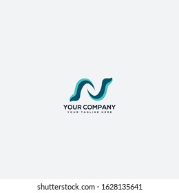 Letter S and N with fur Seal logo design