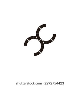 Letter s and N  geometric symbol simple logo vector