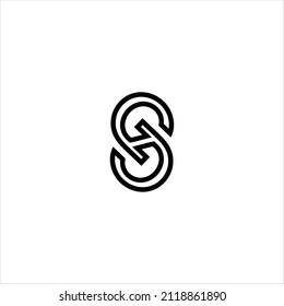 letter s n logo vector line template