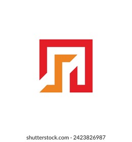 Letter S in N modern geometric symbol simple logo vector