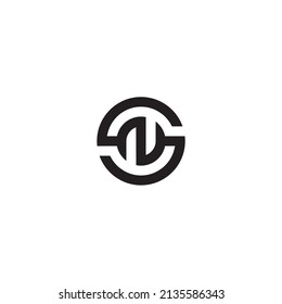 
letter S and N, simple symbol circle logo vector