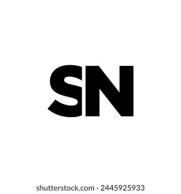 Letter S and N, SN logo design template. Minimal monogram initial based logotype.