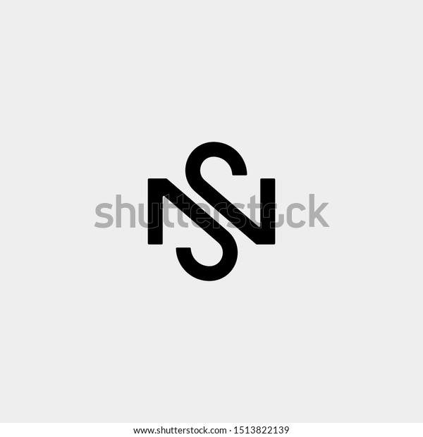 Letter S N SN NS Logo Design Simple Vector