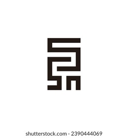 Letter S S n square geometric symbol simple logo vector