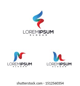 Letter S, N, U logo template
