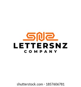 letter s n and z logo. line art vector. monoline graphic assets
