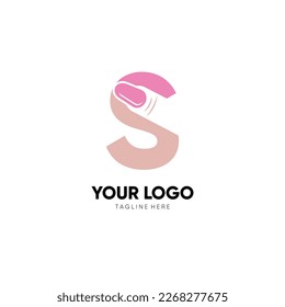 Letter S Nail Art Logo Design Vector Icon Graphic Emblem Illustration