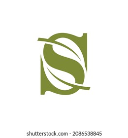 letter S natural leaf logo design 