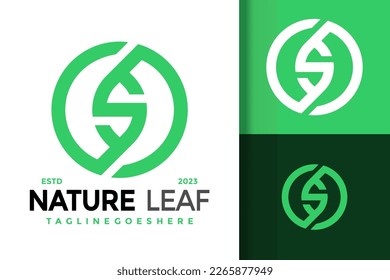 Initial-Circle-Logo von Letter S Nature Green Leaf