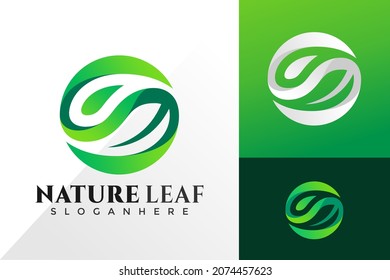 Plantilla de vectores de diseño de logotipo de hoja de naturaleza de la letra S