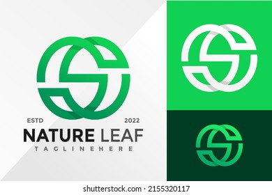 Letter S Nature Leaf Logo Design Vector illustration template