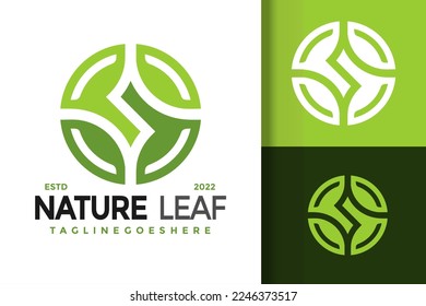 Plantilla de Ilustración vectorial del elemento de diseño del logotipo de la hoja de naturaleza de la letra S
