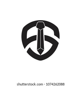 letter s with necktie logo vector