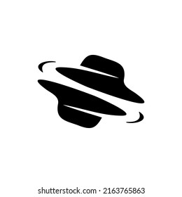 Letter S negative space hat logo design vector