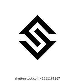 letter S negative space modern new unique shape logo idea