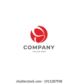 Letter S negative space on circle logo icon sign symbol design template. Vector illustration