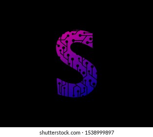 Letter S Network Digital Logo Icon , Technology and digital abstract dot connection vector logo. (sign, symbol, icon, design element). Technology design.