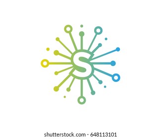 Letter S Network Share Icon Logo Design Element