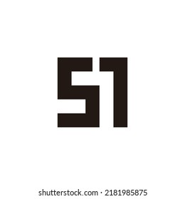 Letter S number 1 square, outlines geometric symbol simple logo vector