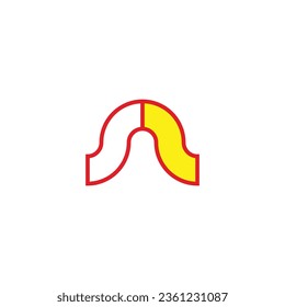 Letter S number 2 curve, line geometric symbol simple logo vector