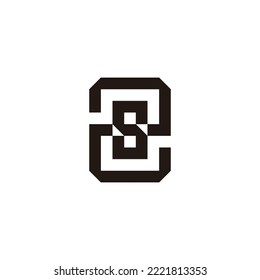 Letter S, number 2 square geometric symbol simple logo vector