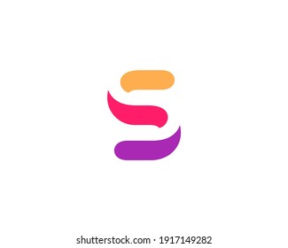 Letter S or number 5 logo icon design template elements