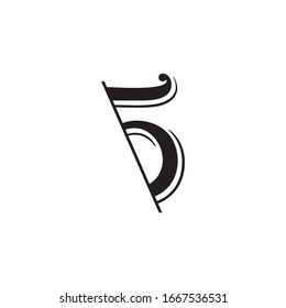 letter s number 5 symbol slice design logo vector