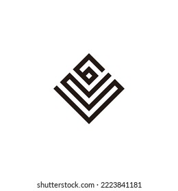 Letter S number 6 square, elegant geometric symbol simple logo vector
