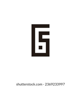 Letter s number 6 square geometric symbol simple logo vector