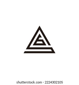 Letter S number 6 triangle geometric symbol simple logo vector