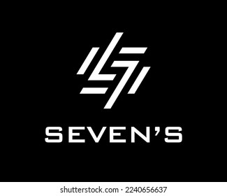 Letter S and Number 7 Abstract Modern Bold Elegant Simple Geometric Monogram Vector Logo Design