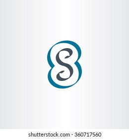 letter s or number 8 eight logo icon vector line