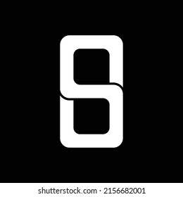 Letter S, Number 8 icon.S8 monogram logo.