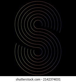 Letter S Number 8 Infinity Lines Logo Vector