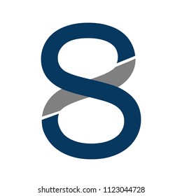 letter S or number 8 logo vector. Eight icon.