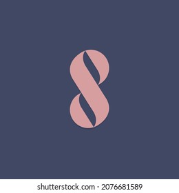 Letter S or number 8 logo template. Modern elegant logotype. 
