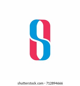 letter s or number 8 simple ribbon style logo vector