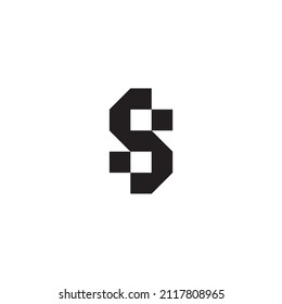 letter S, number 8 square symbol simple logo vector