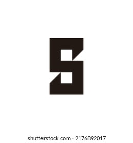 Letra S número 8 cuadrado, símbolo geométrico elegante vector logotipo simple