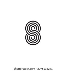 
letter S or number 8 stripes simple symbol logo vector