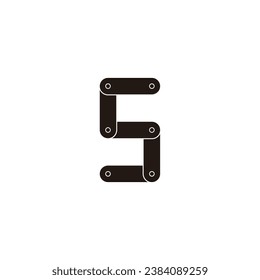 Letter S nuts and bolts, robot geometric symbol simple logo vector