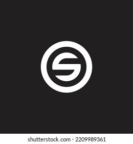 Buchstabe S in O, kreisgeometrisches Symbol, einfaches Logo, Vektorgrafik