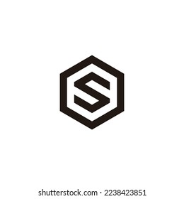 Letter s in o, hexagon geometric symbol simple logo vector