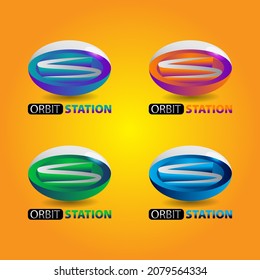 Letter S or O logo. Super dynamic initial overlapping in flexible letter logotype with various colors