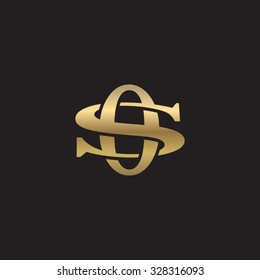 letter S and O monogram golden logo