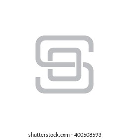 letter S and O monogram square shape logo gray
