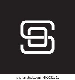 letter S and O monogram square shape logo white black background