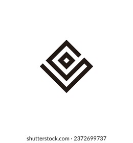Letter S o square, elegant geometric symbol simple logo vector