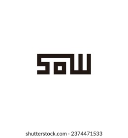 Letter S o w square geometric symbol simple logo vector 